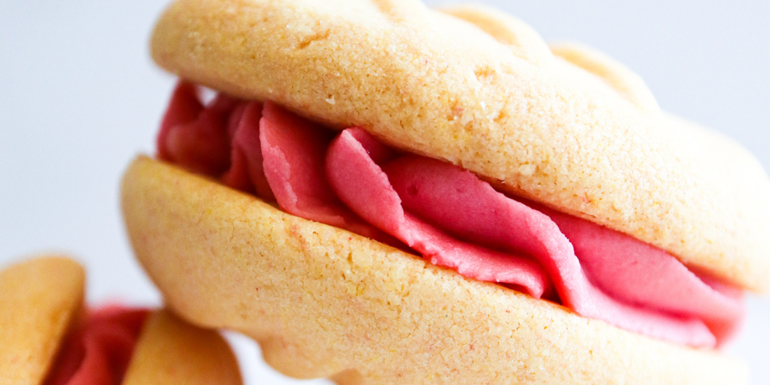 Raspberry Custard Creams